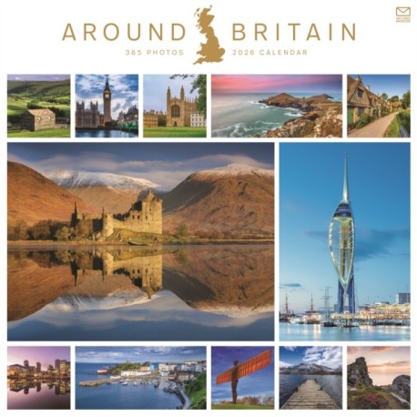 Around Britain Square Wall Calendar 2026
