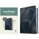 NLT Personal Size Giant Print Bible, Filament Enabled (LeatherLike, Navy Vines, Red Letter)