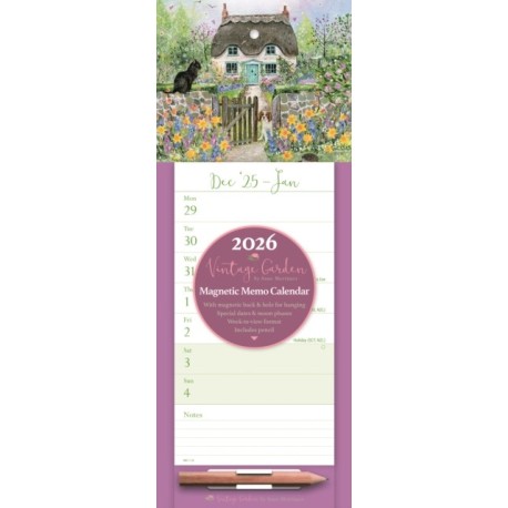 Vintage Garden Weektoview Magnetic Calen