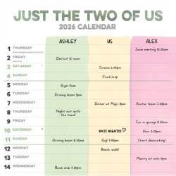 Just The Two Of Us Planner Wall Calendar