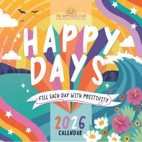 Happiness Club Square Wall Calendar 2026