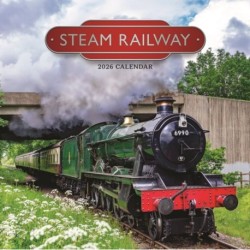 Steam Railway Square Wall Calendar 2026
