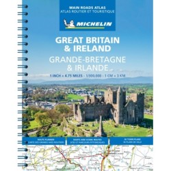 Great Britain & Ireland Main Roads Atlas (A4-Spiral, English-French) 2025