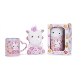 Love Hearts Unicorn Bff Mug And Plush Set
