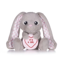 Love Hearts 7" Baby Girl Bunny Plush Gift
