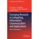 Emerging Research in Computing, Information, Communication and Applications: ERCICA 2020, Volume 2