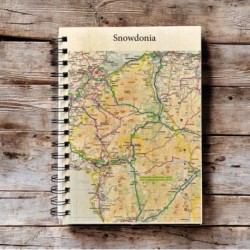OS Map Wooden Lined Notebook - Snowdonia National Park