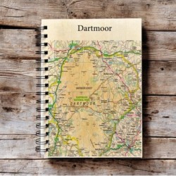 OS Map Wooden Lined Notebook - Dartmoor National Park