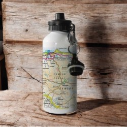 OS Map 600ml Metal Water Bottle - Exmoor National Park