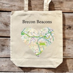 OS Map Premium Canvas Tote Bag - Brecon Beacons National Park