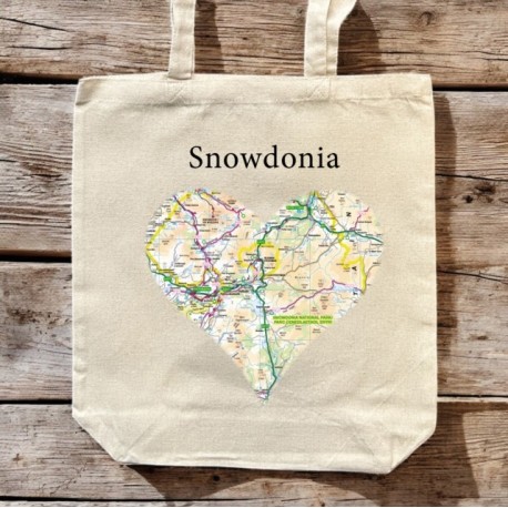 OS Map Premium Canvas Tote Bag - Snowdonia National Park