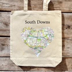 OS Map Premium Canvas Tote Bag - South Downs National Park