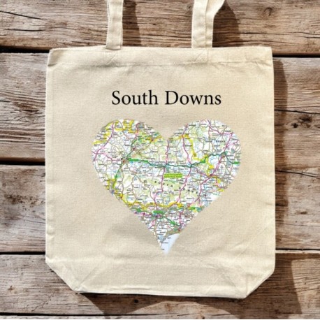 OS Map Premium Canvas Tote Bag - South Downs National Park