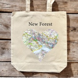 OS Map Premium Canvas Tote Bag - New Forest National Park
