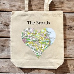 OS Map Premium Canvas Tote Bag - The Broads