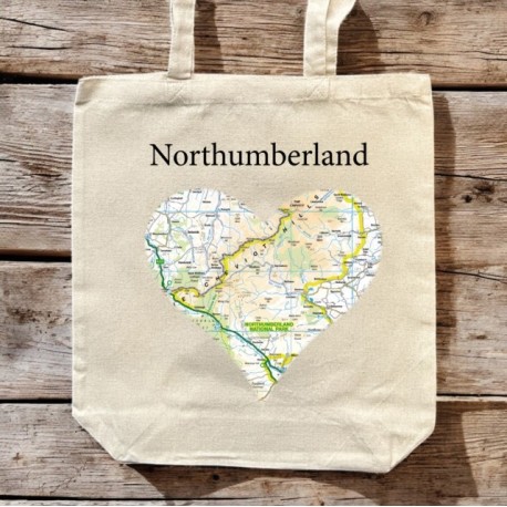 OS Map Premium Canvas Tote Bag - Northumberland National Park