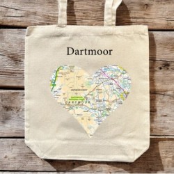 OS Map Premium Canvas Tote Bag - Dartmoor National Park