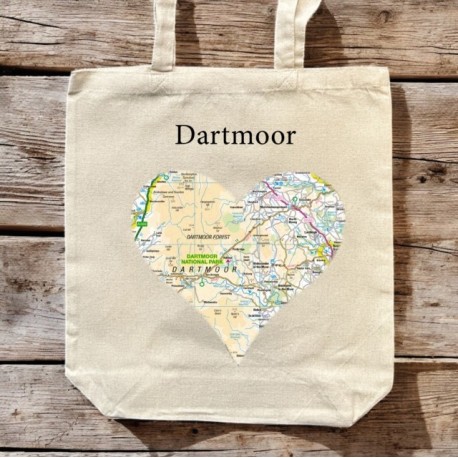 OS Map Premium Canvas Tote Bag - Dartmoor National Park