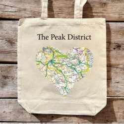 OS Map Premium Canvas Tote Bag - Peak District National Park