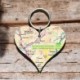 OS Map Wooden Heart Key-ring - Snowdonia National Park