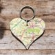 OS Map Wooden Heart Key-ring - New Forest National Park