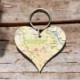 OS Map Wooden Heart Key-ring - Northumberland National Park