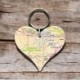 OS Map Wooden Heart Key-ring - Exmoor National Park