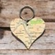 OS Map Wooden Heart Key-ring - Yorkshire Dales National Park