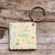 OS Map Wooden Square Key-ring - Loch Lomond and The Trossachs National Park
