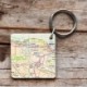 OS Map Wooden Square Key-ring - Exmoor National Park