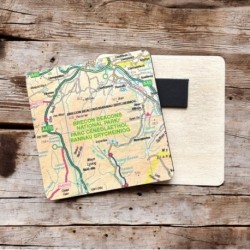 OS Map Wooden Square Magnet - Brecon Beacons National Park