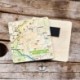 OS Map Wooden Square Magnet - Northumberland National Park