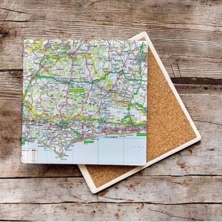 OS Map Ceramic Single Coaster - South Downs National Park
