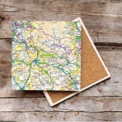 OS Map Ceramic Single Coaster - Peak District National Park