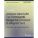 Analytical Solutions for Two Ferromagnetic Nanoparticles Immersed in a Magnetic Field: Mathematical Model in Bispherical Coordinates