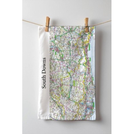 OS Map Tea-towel - South Downs National Park