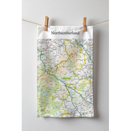 OS Map Tea-towel - Northumberland National Park