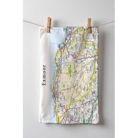 OS Map Tea-towel - Exmoor National Park