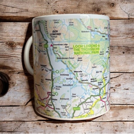 OS Map Ceramic Mug - Loch Lomond and The Trossachs National Park