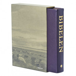 Bibelen med Det Gamle Testamentes apokryfe bøger - stort format: i lilla ægte skind