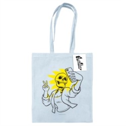 Benjimoji (Skeletal Selfie) Light Blue Tote Bag
