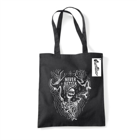 Letter Shoppe (Never Better Said) Black Tote Bag