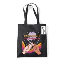 Letter Shoppe (Pass Joints Not Judgement) Black Tote Bag