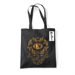Letter Shoppe (Angel Numbers & Moths) Black Tote Bag