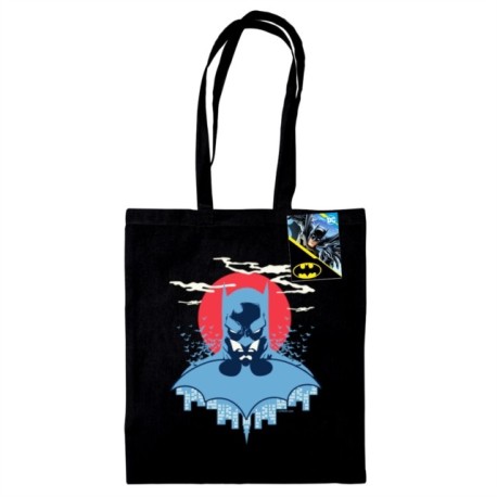 Batman (Red Moon) Black Tote Bag
