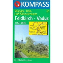 Liechtenstein Feldkirch - Vaduz, Kompass Wanderkarte 21