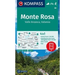 Kompass Wanderkarte Monte Rosa