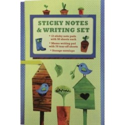 Sticky Notes and Writing Set: Pretty Garden: Fabulous Wallet-Style Folder Containing 13 Sticky Notepads, A Tear-Off Writing Pad, And Storage Envelope.