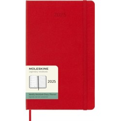 Moleskine 2025 12-Month Weekly Large Hardcover Notebook: Scarlet Red: Scarlet Red