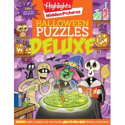 Halloween Puzzles Deluxe: Jumbo Halloween Gift for Kids with Seek and Find Puzzles, Over 600 Hidden Objects, 135 Glow-in-the-Dark Stickers, Recipes and Crafts